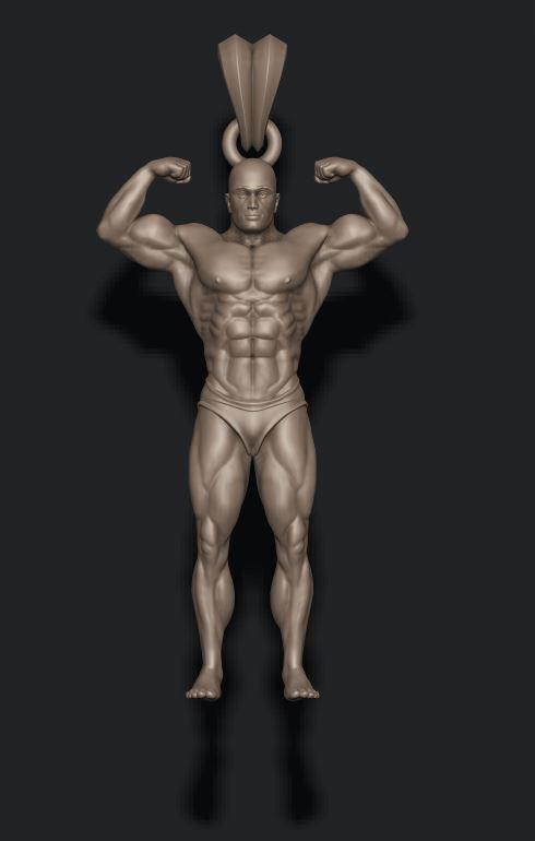 Bodybuilder pendant 3D print model