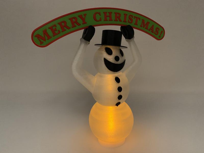 3D Printed Snowman Tea Light