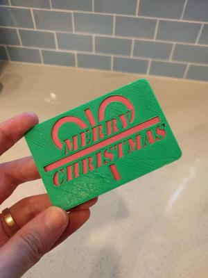 Merry Christmas with Ribbon Card Holder
