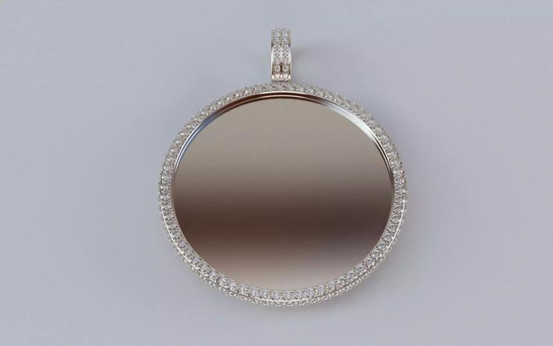 Picture Pendant -  2mm Top and Side Stones - XLARGE