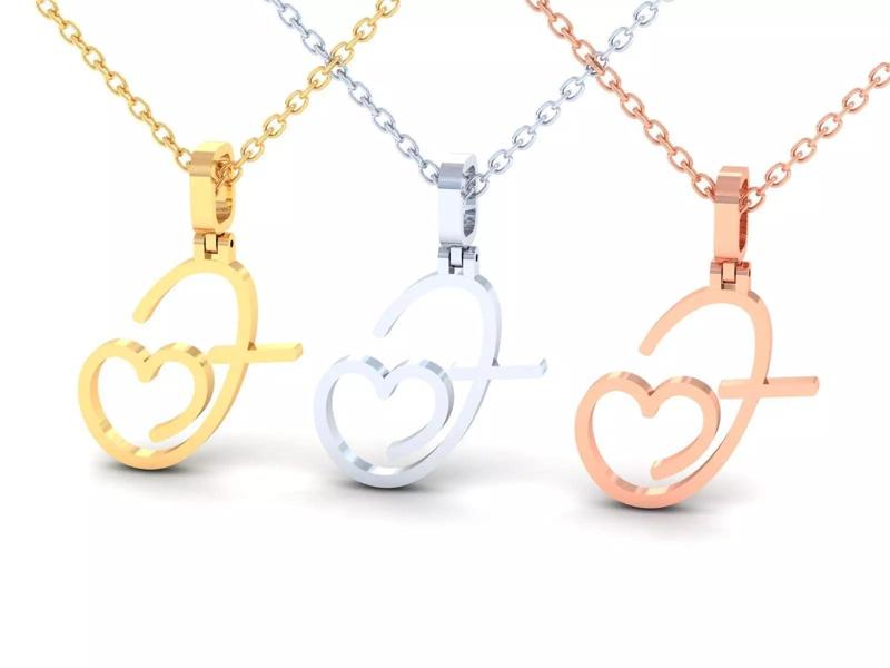 F  VALENTINE PENDANT  HANDMADE FONT