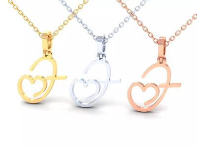 F  VALENTINE PENDANT  HANDMADE FONT