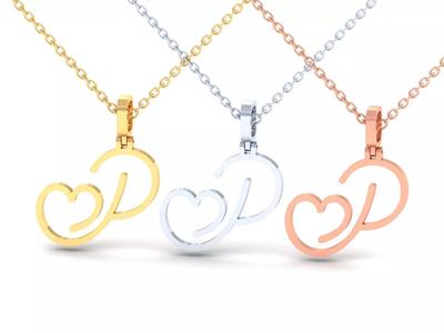 P  VALENTINE PENDANT HANDMADE FONT