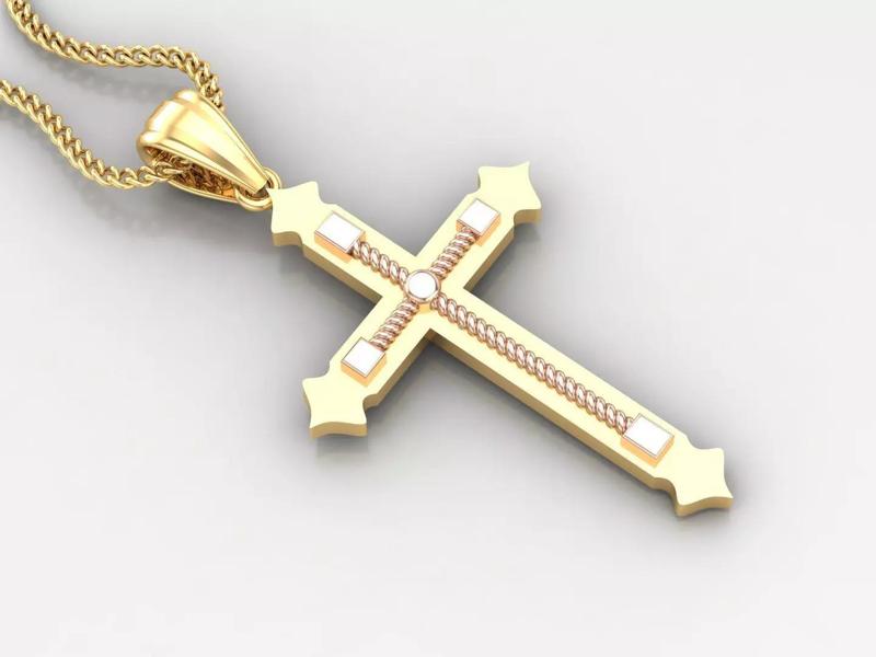 High Cross Pendant Light Gold 18K 4CP073