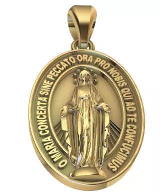 Miraculous Medal Virgin Mary Pendant