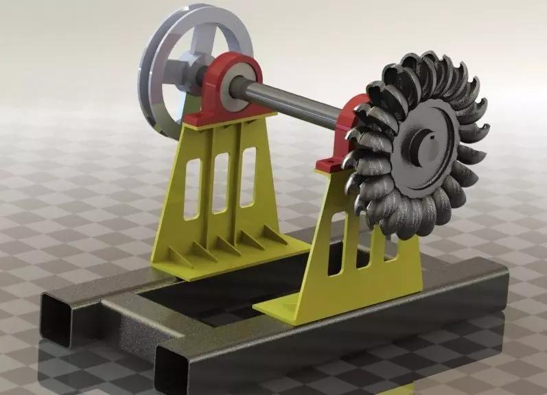 Pelton Turbine 160 mm Diameter for 3D print