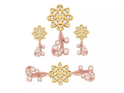 Womens gold halfset