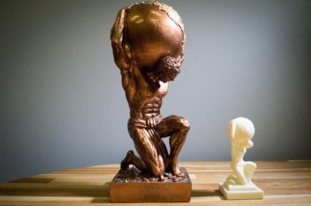 Scanned statue of Atlas holding the world