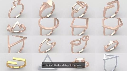 lightweight minimal rings  3D Model Collection