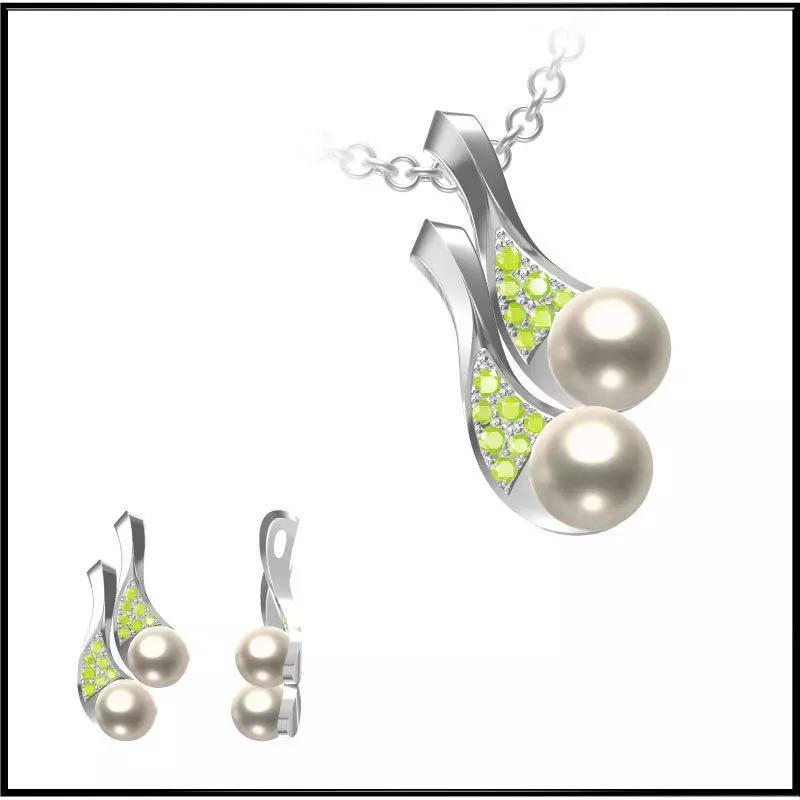 JCD Format White gold pearl set jcd jewelry design