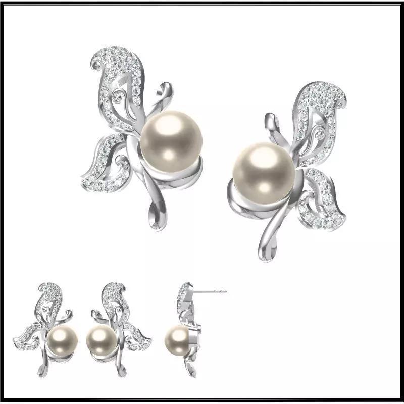 JCD Format White gold pearl set jewellery design