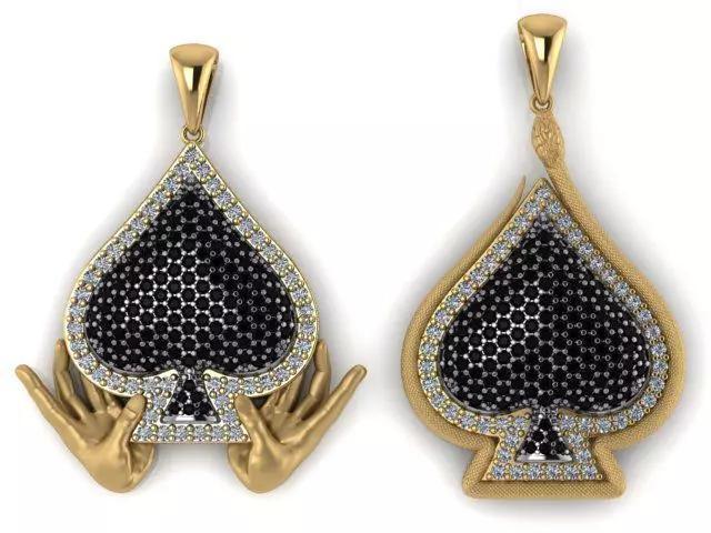2 model  Ace of Spades pendant