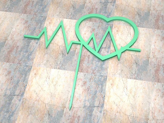 TOPPER CAKE/CARTEL TORTA. Heart and Vital Sign