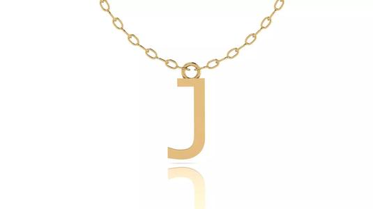 Alphabet Tahoma Letters Pendant  J