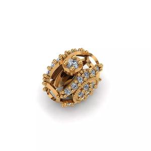 Jewelry gold ring with diamonds