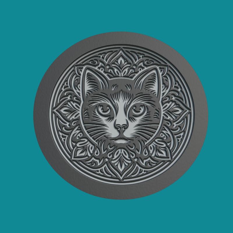 Cat Animal Medallion