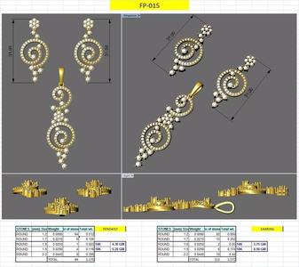 3dm-stl files of earring pendent set
