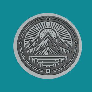 Mountain Medallion Mountain 3d Print Model