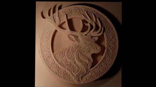 Irish Elk CNC 3d Print High Relief Sand Casting
