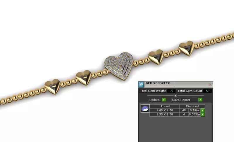 Heart Diamond Bracelet