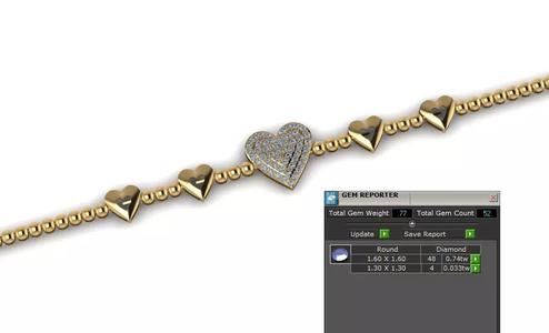 Heart Diamond Bracelet