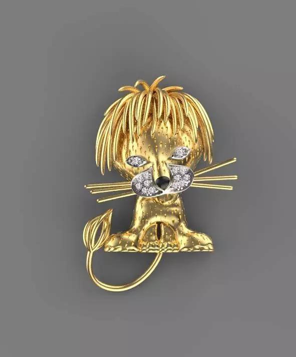 lion brooch