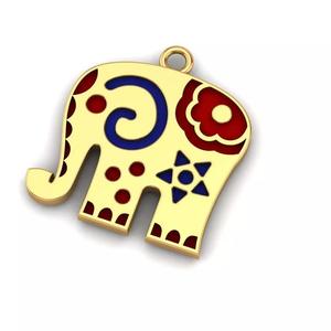 Jewelry elephant charm with design
