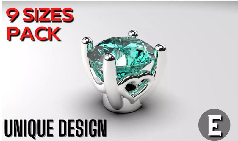 a package of engagement solitaire ring head or stud earrings