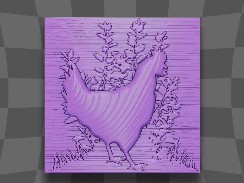 Chicken in bush deco