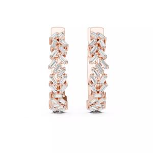 Baguette Cut Diamond Cluster Earring 3DM STL Video