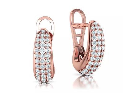 Bespoke Huggie Earring Diamond Earrings 3dprint model
