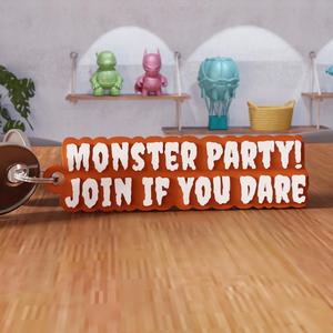3D Monster Party Join If You Dare Keychain STL File - 456