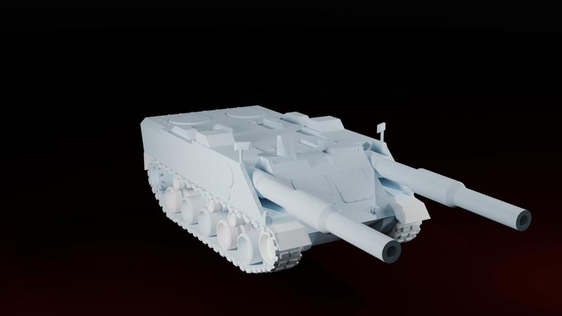 Vt1-2 Tank Destroyer German Army Military War Thunder Twin Barrel Turret Prop Replica Copy Combat Vehicle 3D-print