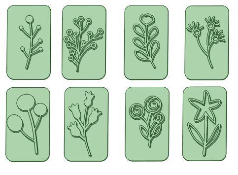 Twig stamps 30mm each