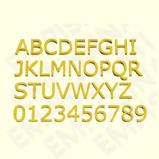 VERDANA - 3D LETTERS, NUMBERS AND SYMBOLS