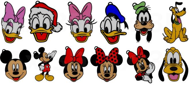 Pack 12 Mickey Mouse Keychains