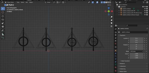 harry potter deathly hallows medalion (spinning)