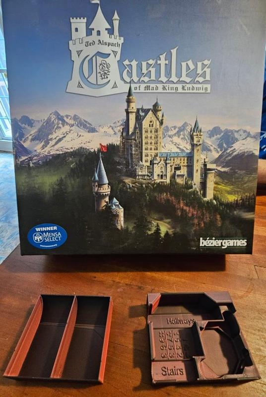 Castles of Mad King Ludwig Board Game Organiser - Player Pieces and Coinbox Only
