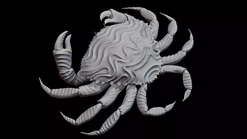 Cancer Zodiac Mystical Crab Creature Sculpture