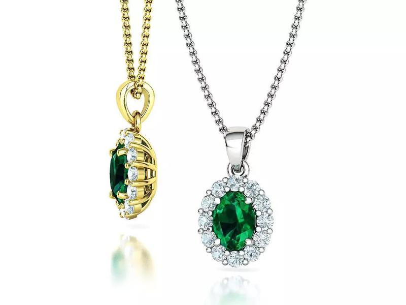 Princess Diana 8x6 Oval Sapphire Necklace Pendant 3D model