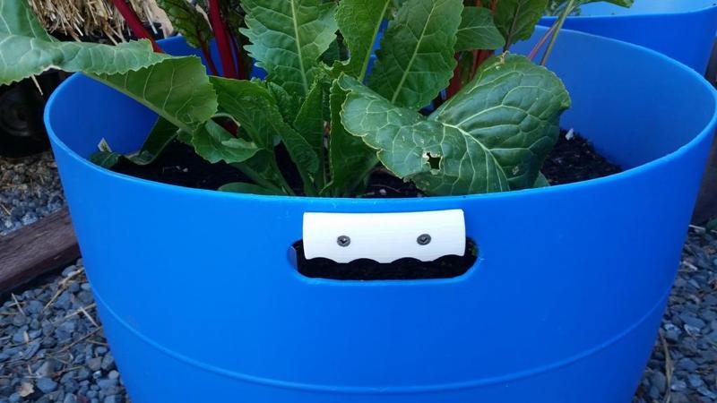 55 gallon drum (plastic) planter handle