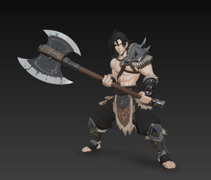 Barbarian Berserker Anime — Giant Battle Axe