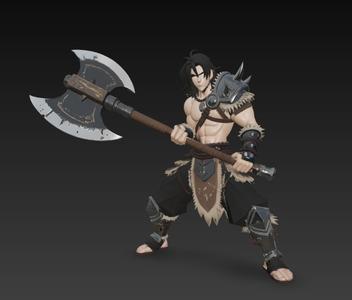 Barbarian Berserker Anime — Giant Battle Axe