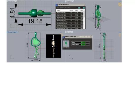 Gold stl 3dm Pendant A Heart Made of Love and Art gp0101