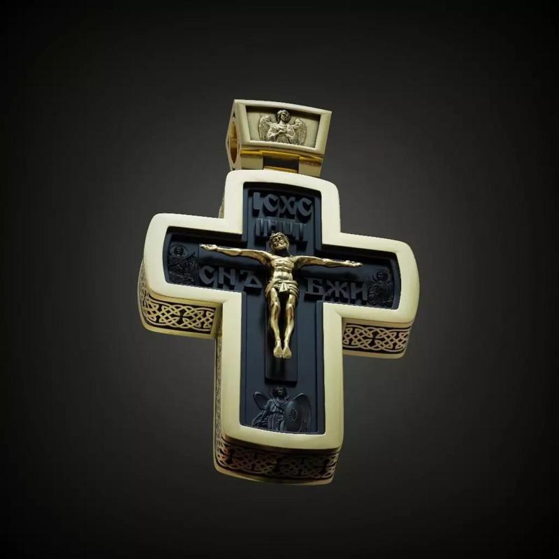 Eastern orthodox mens wooden cross jewelry pendant Jesus