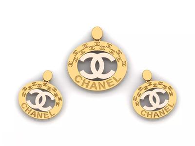 Branded pendant and earring set