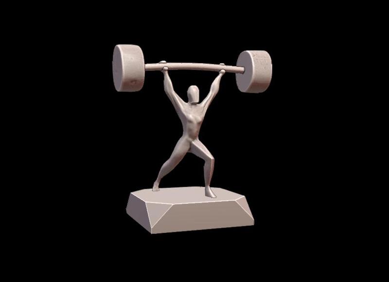 Dumbbell Lifting Man I319 Gift Bust Figure Unique & Detailed 3D Print Model