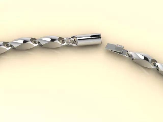 BARREL CLASP LOCK WITH DESIGNED CHAIN LINK