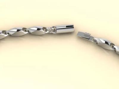 BARREL CLASP LOCK WITH DESIGNED CHAIN LINK