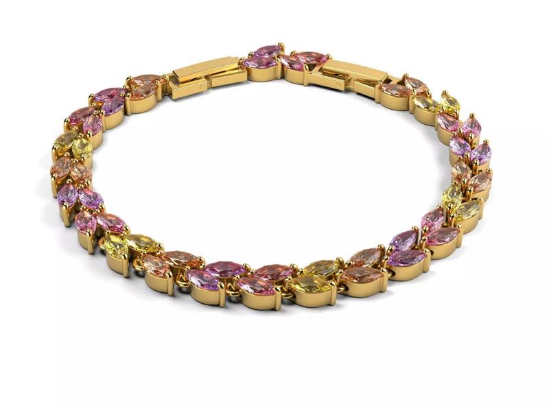 Bracelet with marquis and two locks